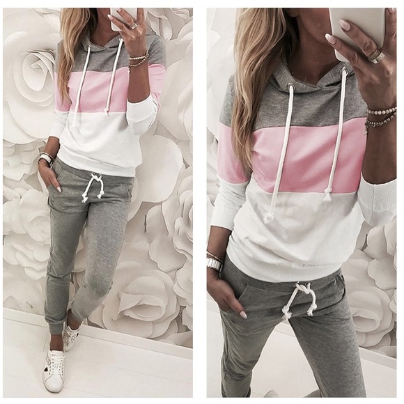 The Ivory Elephant Pants - LAST 1🌟Colorblock Hooded Top & Pant Set